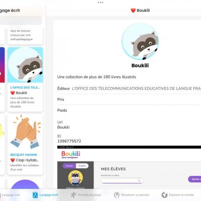 Catalague d apps sur tablette ipad pour la maternelle
